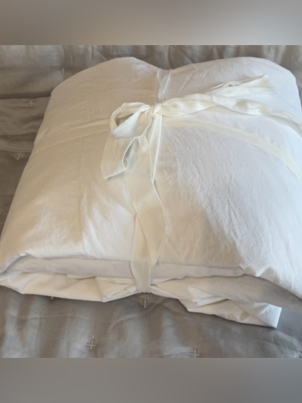 NEW Quince Organic Crisp Percale Sheet, King (White) - Picture 2 of 6